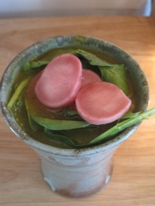 Spinach Bisque with Radishes